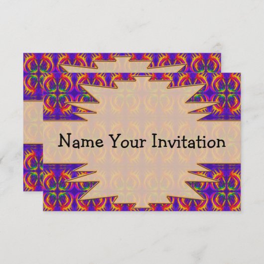 Tribal Patroonuitnodiging Kaart (Voorkant / Achterkant)