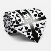 Tribal Pattern Art Black & White Stropdas (Opgerold)