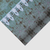 Tribal Pattern Blauwgroen White Bull Koe Schedel Tissuepapier (Detail)