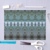 Tribal Pattern Blauwgroen White Bull Koe Schedel Tissuepapier (Craft)