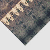Tribal Pattern Bruin Beige Bull Koe Schedel Tissuepapier (Detail)