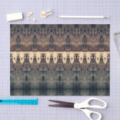 Tribal Pattern Bruin Beige Bull Koe Schedel Tissuepapier (Craft)