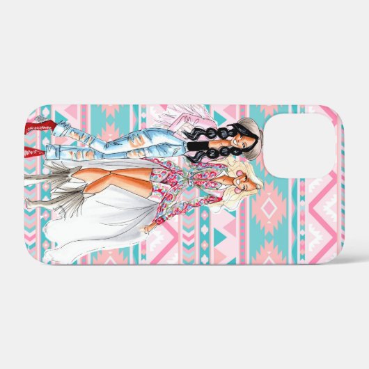 Tribal Pattern Cowgirl iPhone Case (Achterkant (horizontaal))
