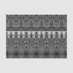 Tribal Pattern Grey Bull Koe schedel Tissuepapier