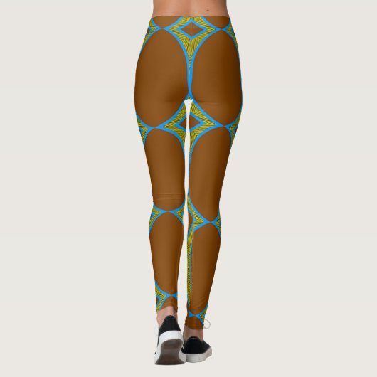 Tribal Pattern Handgemaakte Yogabroek Leggings (Achterkant)