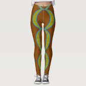 Tribal Pattern Handgemaakte Yogabroek Leggings (Voorkant)