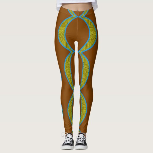 Tribal Pattern Handgemaakte Yogabroek Leggings (Voorkant)