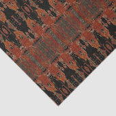 Tribal Pattern Oranje Zwart Art Bull Skull Tissuepapier (Detail)