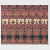  Tribal Pattern Rust Oranje Bull Koe Schedel Cadeaupapier (Vlak)