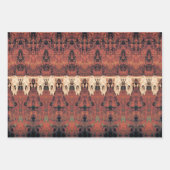  Tribal Pattern Rust Oranje Bull Koe Schedel Inpakpapier Vel (Voorkant 3)