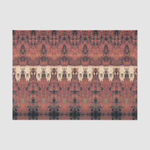 Tribal Pattern Rust Oranje Bull Koe Schedel Tissuepapier