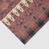 Tribal Pattern Rust Oranje Bull Koe Schedel Tissuepapier (Detail)