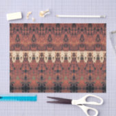 Tribal Pattern Rust Oranje Bull Koe Schedel Tissuepapier (Craft)