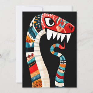 Tribal Patterned Snake met gedurfde kleuren en sch Kaart
