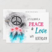 *~ Tribal Peace & Love Hippie Birthday Rustic Kaart (Voorkant / Achterkant)