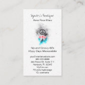 *~* Tribal Peace Sign Feathers Flowers Grunge Boho Visitekaartje (Achterkant)