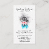 ** Tribal Peace Sign Feathers Flowers Grunge Boho Visitekaartje (Achterkant)