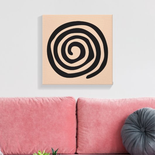 Tribal petroglyph spiraal oude primitieve kunst canvas afdruk (Insitu (Woonkamer))