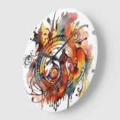Tribal Phoenix Waterverf Mandala Grote Klok (Hoek)