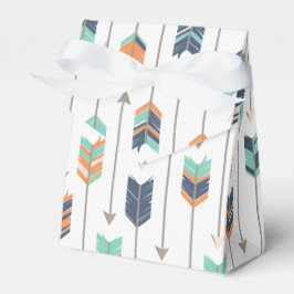 Tribal Pijl Blauw Sinaasappel Groene Favor Box Bedankdoosjes