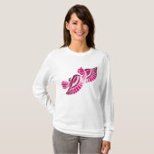 Tribal Pink Bird Stylized Magenta Phoenix T-shirt (Voorkant volledig)