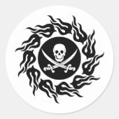 Tribal Pirate Ronde Sticker (Voorkant)