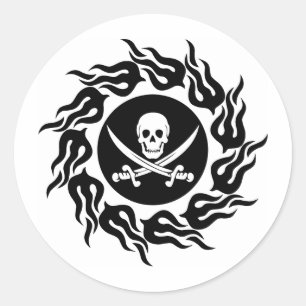 Tribal Pirate Ronde Sticker