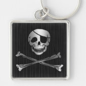 Tribal Pirate Zilver & Zwart Sleutelhanger (Voorkant)
