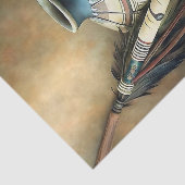 Tribal Pottery & Feather Staff Decoupage Tissuepapier (Detail)