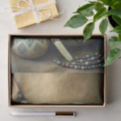 Tribal Pottery & Feather Staff Decoupage Tissuepapier (Geschenk)