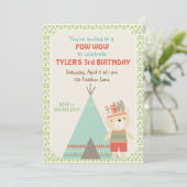 Tribal Pow Wow Beer Birthday Uitnodiging (Staand voorkant)