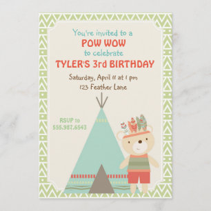 Tribal Pow Wow Beer Birthday Uitnodiging