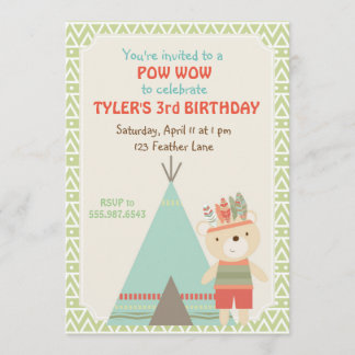 Tribal Pow Wow Beer Birthday Uitnodiging