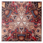 Tribal Psychedelic Earth Ceramic Tile Tegeltje (Voorkant)