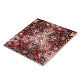 Tribal Psychedelic Earth Ceramic Tile Tegeltje