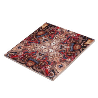 Tribal Psychedelic Earth Ceramic Tile Tegeltje