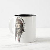 Tribal Queen Wild Soul Two-Tone Coffee Mug Tweekleurige Koffiemok (Voorkant links)