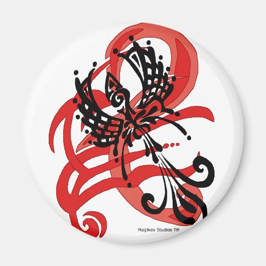 Tribal Raven Magnet (Voorkant)