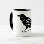 Tribal Raven Ringer Coffee Mok (Voorkant links)
