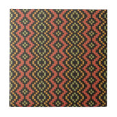 Tribal Red Black Green Egyptic Basket Weave Tegeltje (Voorkant)