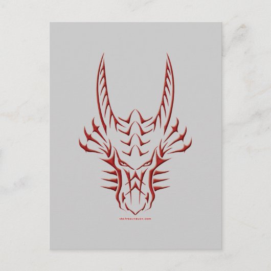 Tribal Red Dragon Head Briefkaart (Voorkant)