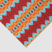 Tribal Red Oranje Blue Art Pattern-ontkoppeling Tissuepapier (Detail)