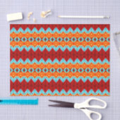 Tribal Red Oranje Blue Art Pattern-ontkoppeling Tissuepapier (Craft)