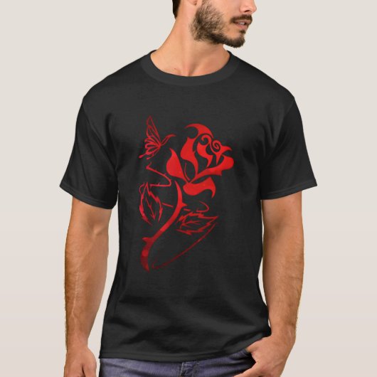 Tribal Red Rose - Grappig Tuinieren Roos Tuinman T-shirt (Voorkant)