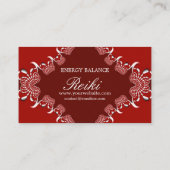 Tribal Red Silver Om Reiki Yoga Visitekaartjes (Achterkant)