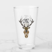Tribal Red Stag Monogram Glas (Voorkant)