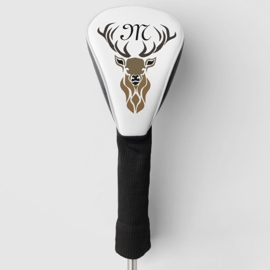 Tribal Red Stag Monogram Golfheadcover (Voorkant)