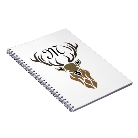Tribal Red Stag Monogram Notitieboek (Rechterzijde)