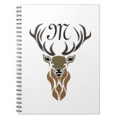 Tribal Red Stag Monogram Notitieboek (Voorkant)