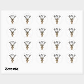 Tribal Red Stag Monogram Ronde Sticker (Vel)